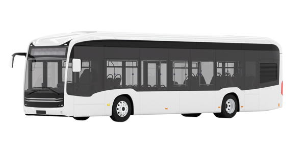 weißer elektrischer Stadtbus